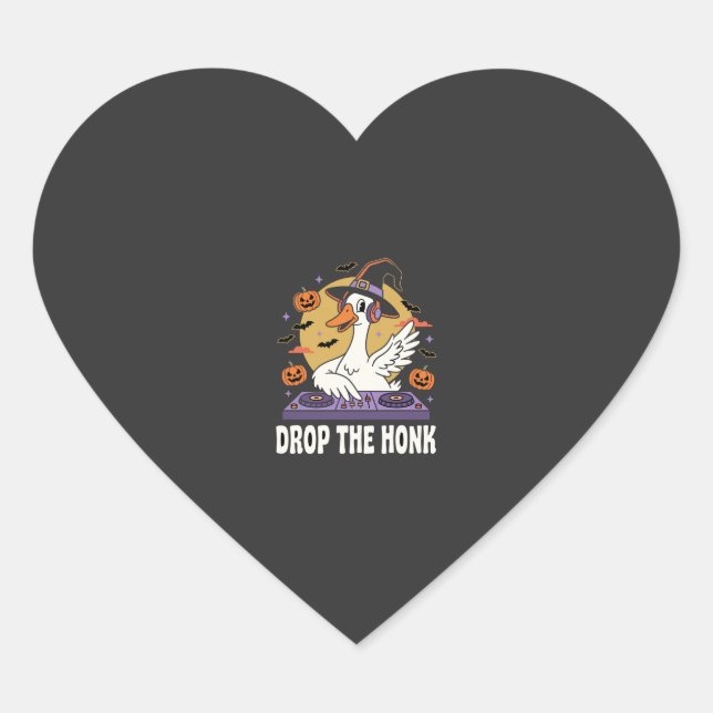 Drop The Honk Halloween DJ Goose Heart Sticker (Front)