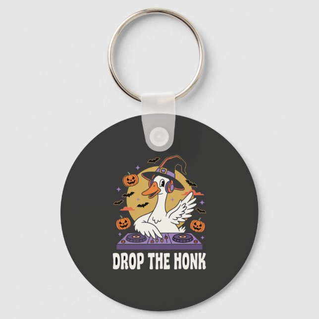 Drop The Honk Halloween DJ Goose Key Ring (Front)