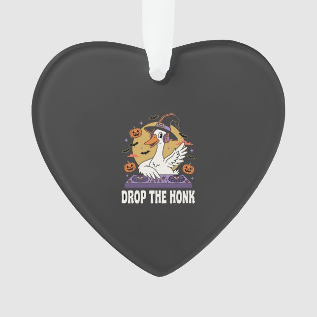 Drop The Honk Halloween DJ Goose Ornament (Front)