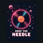 Drop the Needle – Retro Vinyl in Space Poster<br><div class="desc">“Drop the Needle” isn’t just a poster—it’s a time machine for music lovers and dreamers. This retro-styled artwork captures the magic of analogue sound and blends it with the mystery of the cosmos. At the heart of the image, a glowing vinyl record spins endlessly in the void of space, its...</div>