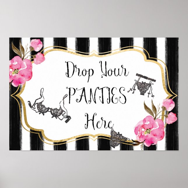 Drop Your Panties Lingerie Shower Sign (Front)