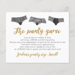 Drop your panties Template CARD Bridal game