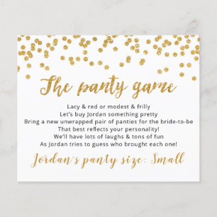 Drop your panties Template CARD Bridal game