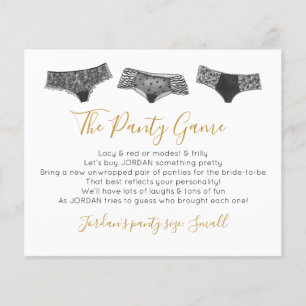Drop your panties Template CARD Bridal game