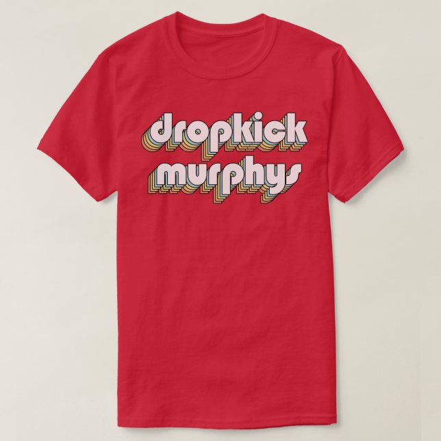 Dropkick Murphys Retro Rainbow Typography Faded St T-Shirt (Design Front)