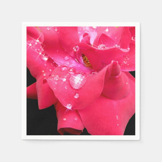 Droplets on petals Paper Napkins (Front)