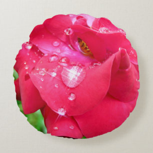 Droplets on Petals Throw Cushion
