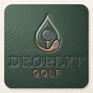 Droplyt Golf Heritage Green Square Paper Coaster