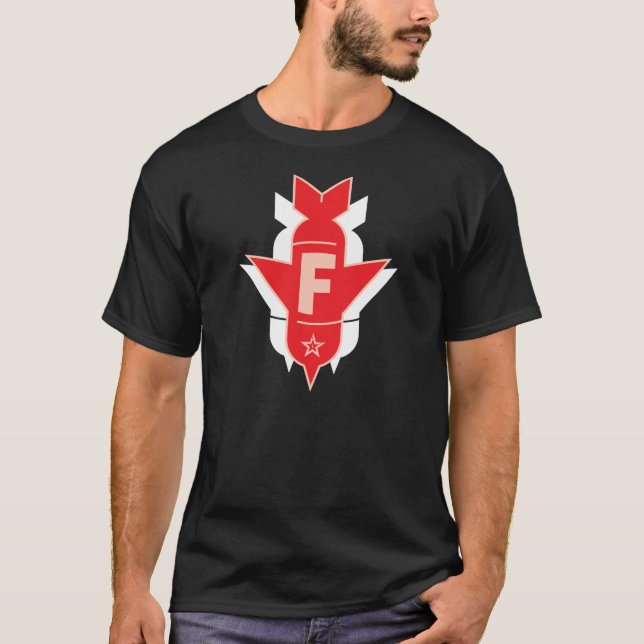 Dropping F Bombs - Red and White T-Shirt (Front)