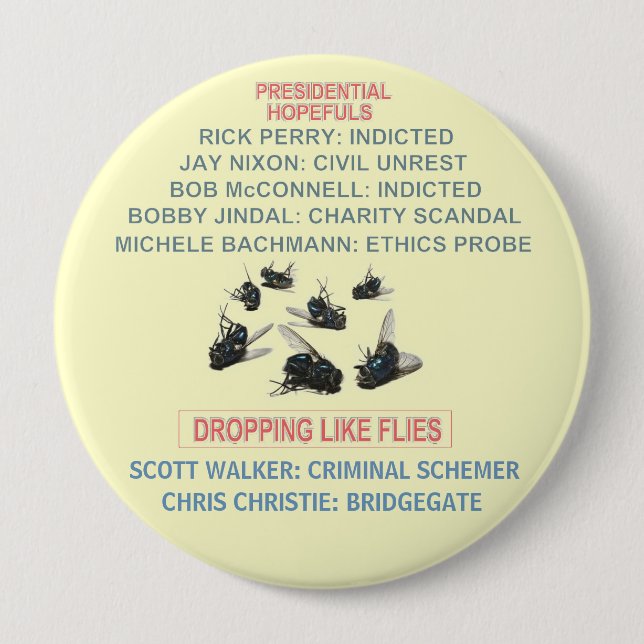 Dropping Like Flies: Update 10 Cm Round Badge (Front)