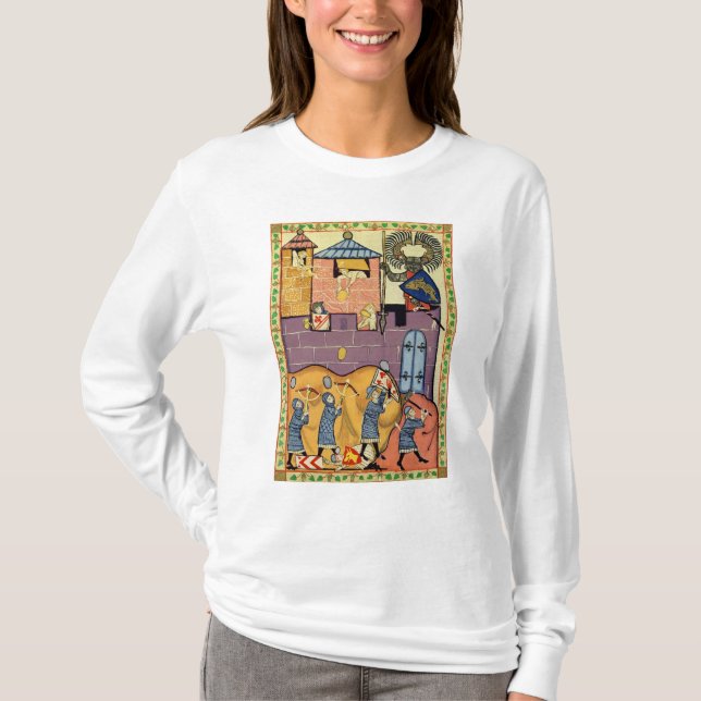 Dropping Rocks, 14th Century Codex Manesse T-Shirt (Front)