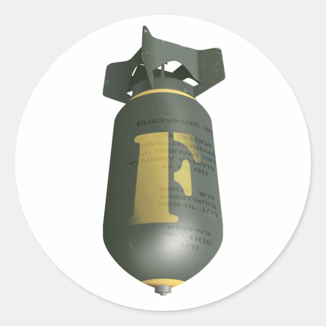 Dropping the F Bomb Classic Round Sticker (Front)