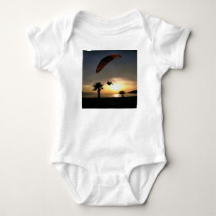 Dropzone At Dusk Adventure Paraglider Art Baby Bodysuit