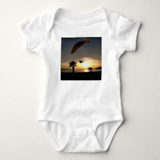 Dropzone At Dusk Adventure Paraglider Art Baby Bodysuit