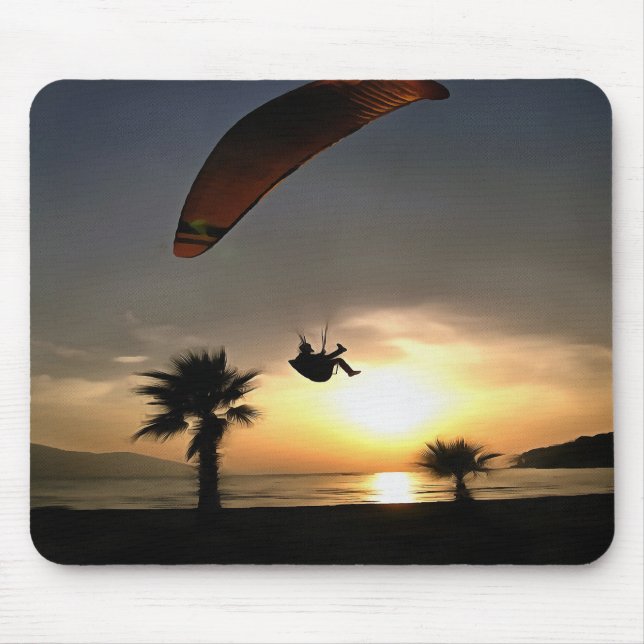 Dropzone At Dusk Adventure Paraglider Art Mouse Pad (Front)