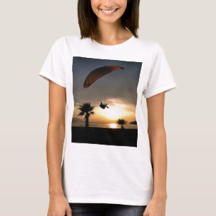 Dropzone At Dusk Adventure Paraglider Art T-Shirt