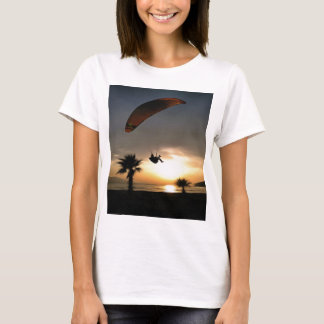 Dropzone At Dusk Adventure Paraglider Art T-Shirt