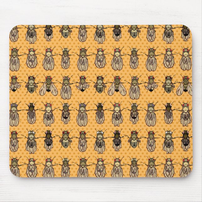 Drosophila Fruit Fly Genetics - mutants - Tangerin Mouse Pad (Front)