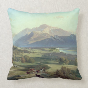 Drover on Horseback with his Cattle in a Mountaino Cushion