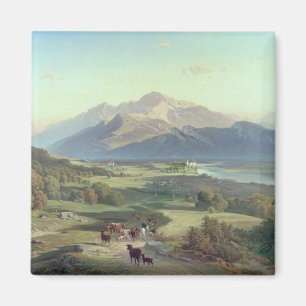Drover on Horseback with his Cattle in a Mountaino Magnet