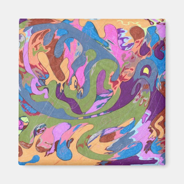 "Drowning" Abstract Art Magnet (Front)