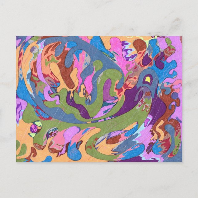 "Drowning" Abstract Art Postcard (Front)