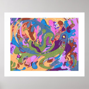 "Drowning" Abstract Art Poster