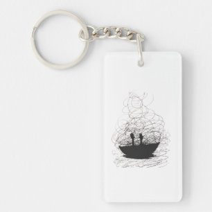 Drowning in Chaotic Thoughts Key Ring
