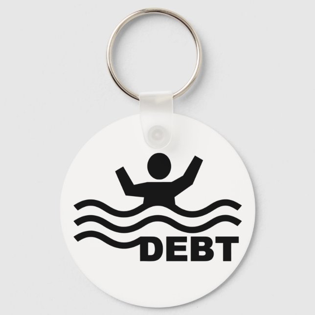 Drowning in Debt Key Ring (Front)