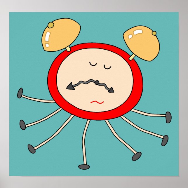 Drowsy alarm clock. poster (Front)