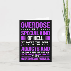Drug Abuse Purple Ribbon Addict Overdose Awareness Card