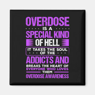 Drug Abuse Purple Ribbon Addict Overdose Awareness Magnet