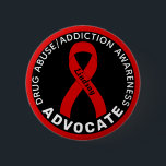 Drug Addiction Awareness Advocate Ribbon Black 6 Cm Round Badge<br><div class="desc">Drug Addiction Awareness Advocate Ribbon Black Button for awareness and support for people fighting drug addiction,  drug abuse or substance abuse.</div>
