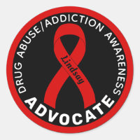 Drug Addiction Awareness Advocate Ribbon Black