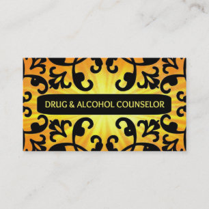Drug and Alcohol Counsellor Sunshine Damask Business Card