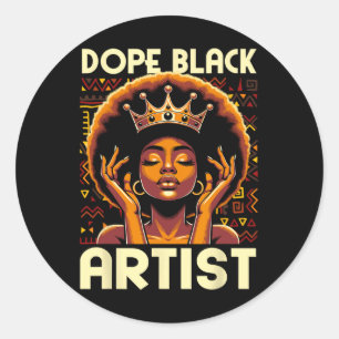 Drug Black Artist African American Art Teacher Afr Classic Round Sticker