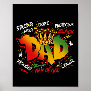 Drug Black Dad Juneteenth Father's Day Black King  Poster
