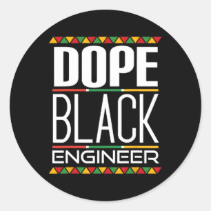 Drug Black Engineer Black History Month Classic Round Sticker