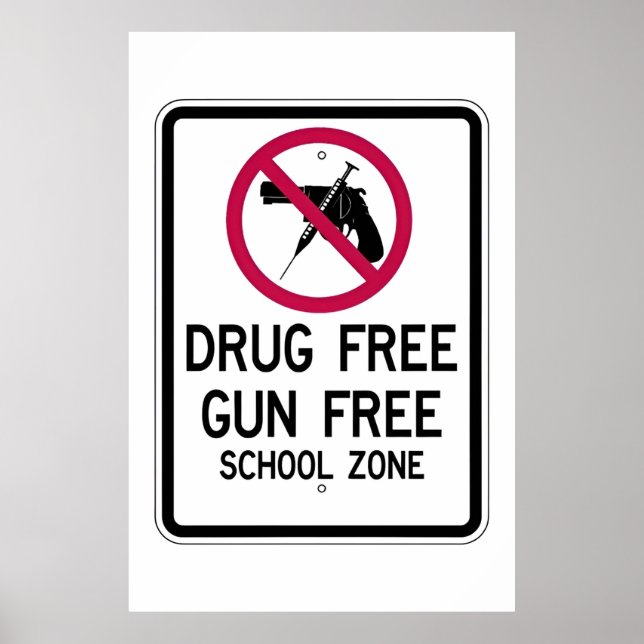 Drug Free For School logo Poster (Front)