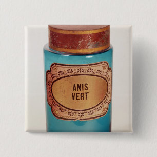 Drug Jar, with label for Anis Vert, c.1860 15 Cm Square Badge
