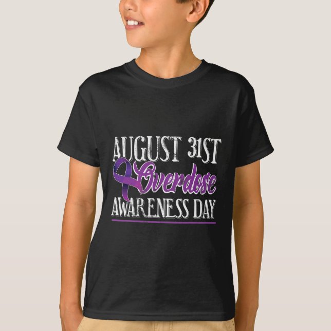 Drug Overdose  August 31 2017 Purple Ribbon Tee (Front)