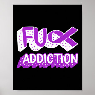 Drug Overdose Awareness Addiction Ribbon Drug Addi Poster