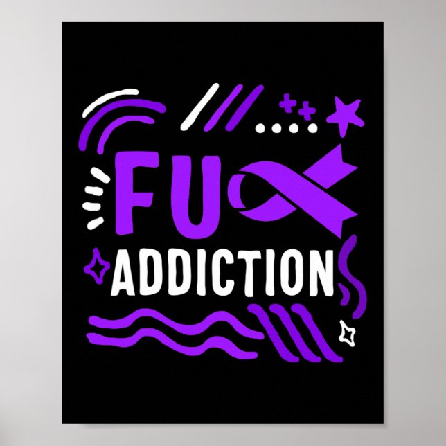 Drug Overdose Awareness Addiction Ribbon Drug Addi Poster (Front)