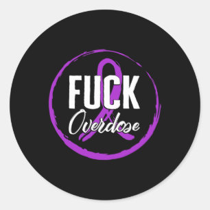 Drug Overdose Awareness August Overdose Ribbon Dru Classic Round Sticker