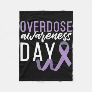 Drug Overdose Awareness Day Recovery Sober Sobriet Fleece Blanket