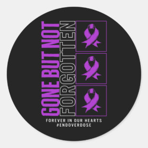 Drug Overdose Awareness Gone But Not Forgotten Rib Classic Round Sticker