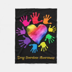 Drug Overdose Awareness Hands Drug Overdose Gift Fleece Blanket