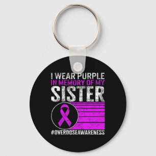 Drug Overdose Awareness I Wear Purple In Memory Of Key Ring