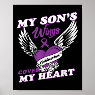Drug Overdose Awareness Purple Ribbon Gifts Poster
