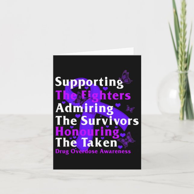 Drug Overdose Awareness Supporting The Fighters Su Card (Front)